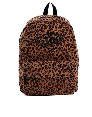 leopard print backpack vans