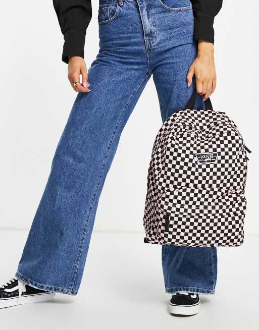 Pink checkered outlet vans bag