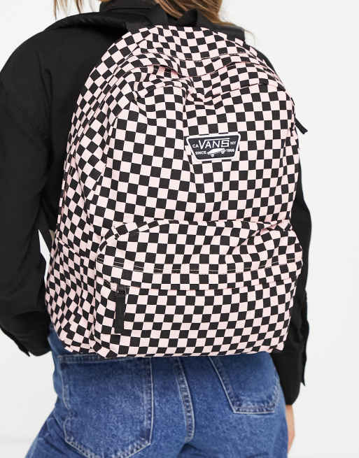 Pink vans checkerboard outlet backpack