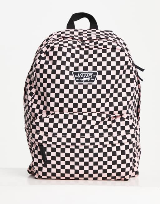 Vans backpack checkered clearance pink