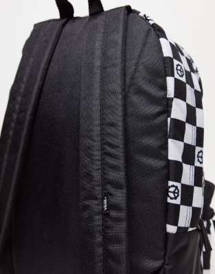 vans realm black & white geo print backpack