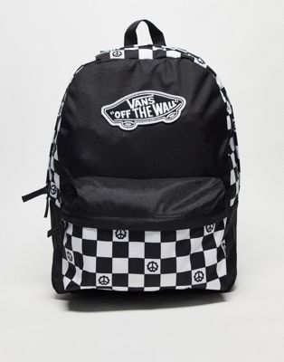 Vans Realm checkerboard backpack black/white