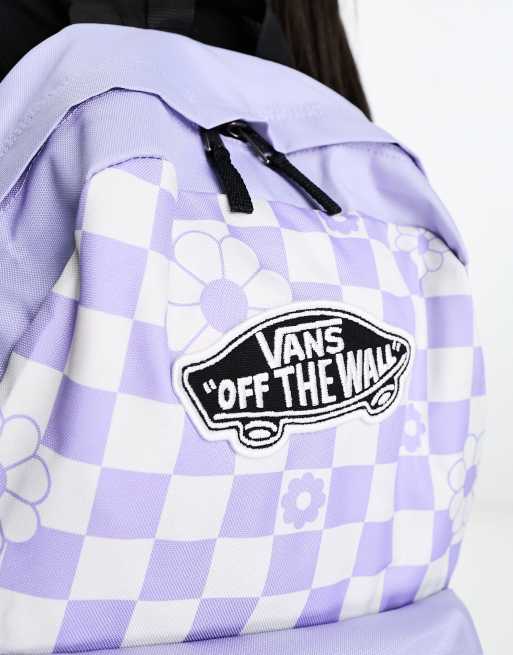Vans Realm Rucksack mit Schachbrettmuster in Flieder