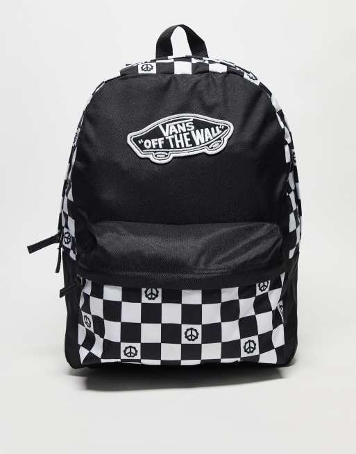 Vans - Realm - Rugzak met dambordprint in zwart/wit 