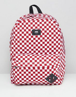 vans backpack checkerboard pink