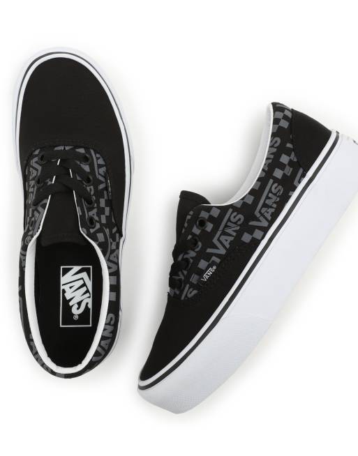 Vans Reflective Logo Era Platform in black white