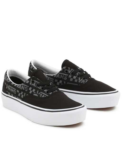 Vans Reflective Logo Era Platform sneakers in black and white 
