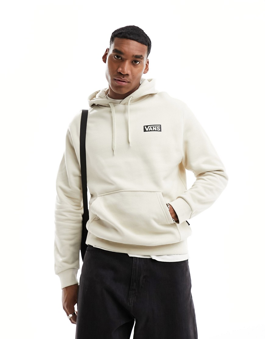 Vans relaxed fit box logo hoodie in oatmeal-Neutral