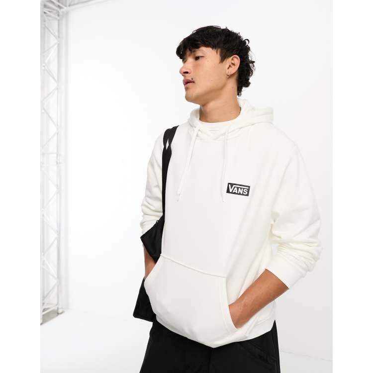 Vans relaxed fit box logo hoodie in off white ASOS