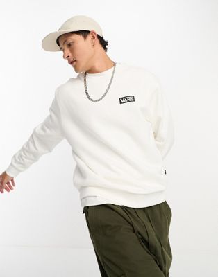 Vans relaxed fit box logo sweatshirt in off white