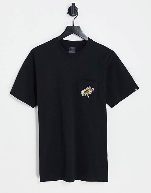 Vans - Research - T-shirt met borstzak in zwart