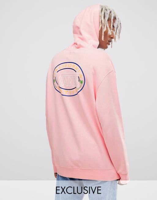 Vans retro hoodie with back print in pink Exclusive at ASOS