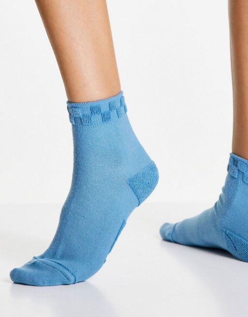 Terry socks | Short blue socks