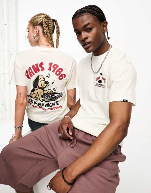 Vans - Rhythm Pup - T-shirt met print op de achterkant in gebroken wit