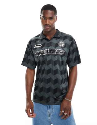 Rigsby soccer polo in black and gray