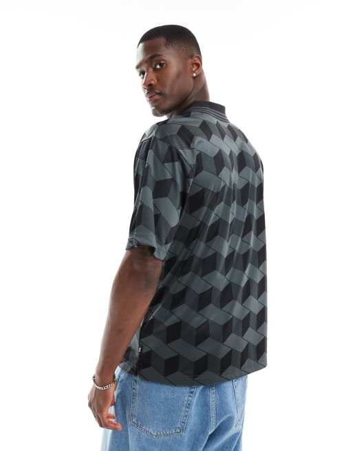 Vans Rigsby soccer polo in black and gray