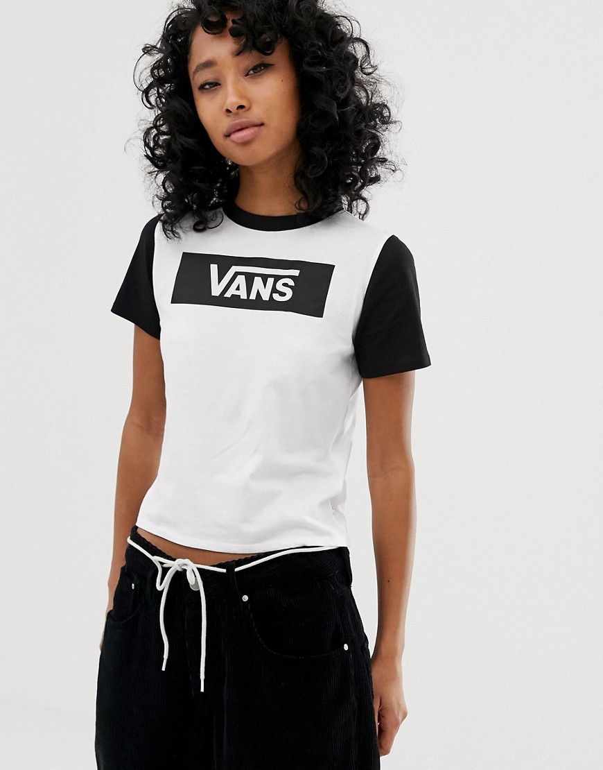 Vans - Ringer T-shirt in zwart met wit