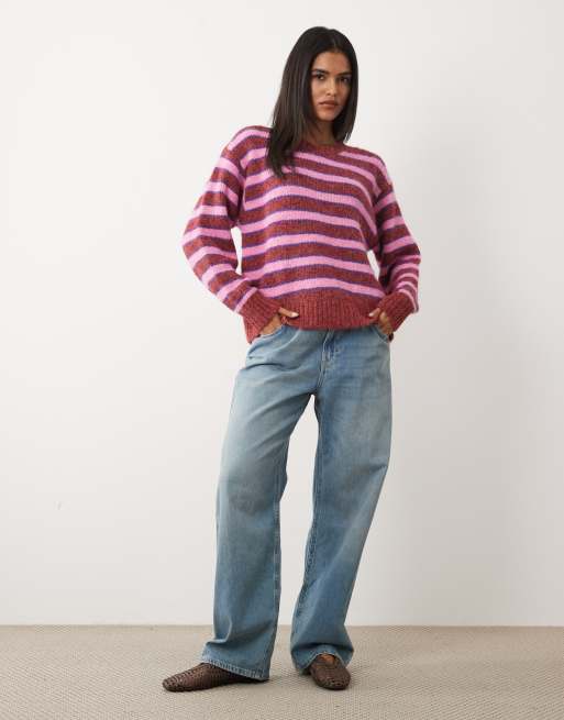 Vans Rollins stripe sweater in burgundy, 2 of 4