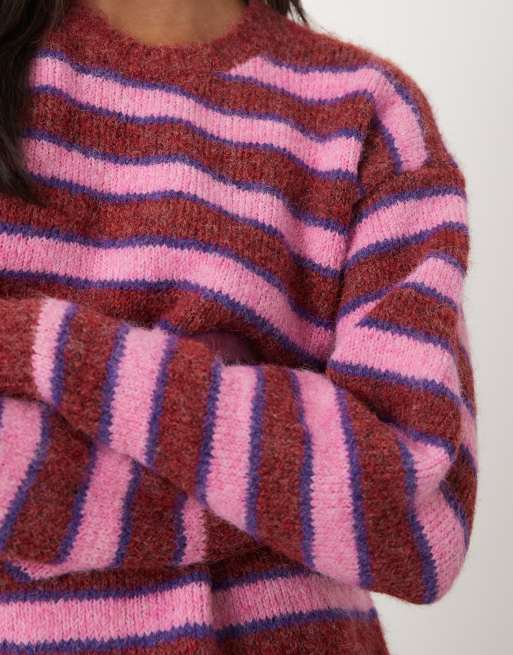 Vans Rollins stripe sweater in burgundy, 3 of 4