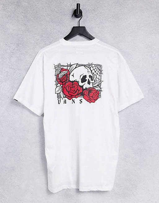 Men Vans Rose Bed t-shirt in white 