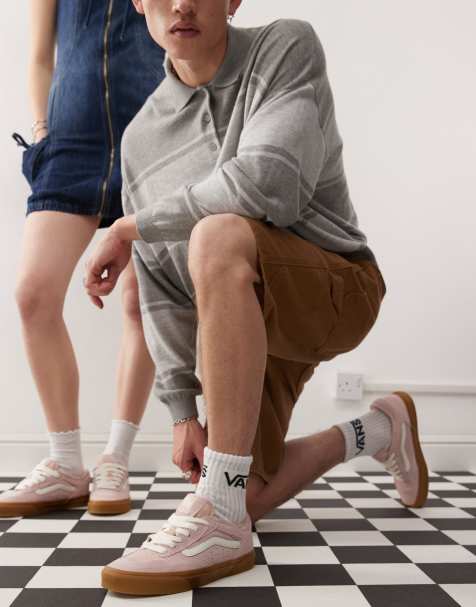 Vans Rowley Classic suede sneakers in light pink with gum sole - view 1