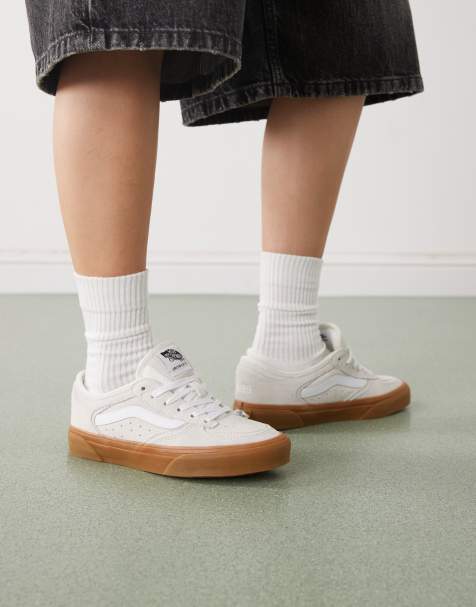 Vans Rowley Classic trainers in off white with gum sole - view 1