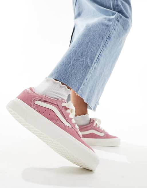 Pink vans outlet with white stripe