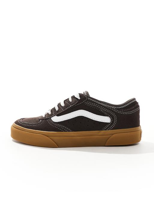 Vans Rowley Sneaker in Dunkelbraun und WeiB mit Gummisohle