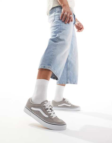 Vans rowley trainers in grey and white - view 1