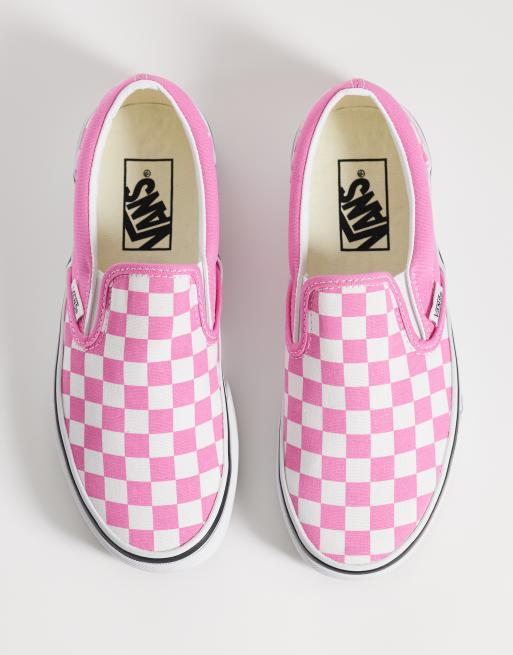 Vans – Różowo-białe wsuwane buty sportowe w szachownicę, 2 z 5