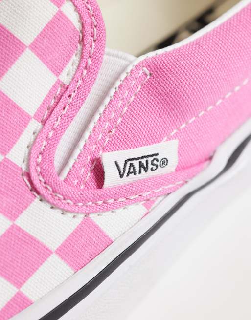 Vans – Różowo-białe wsuwane buty sportowe w szachownicę, 5 z 5