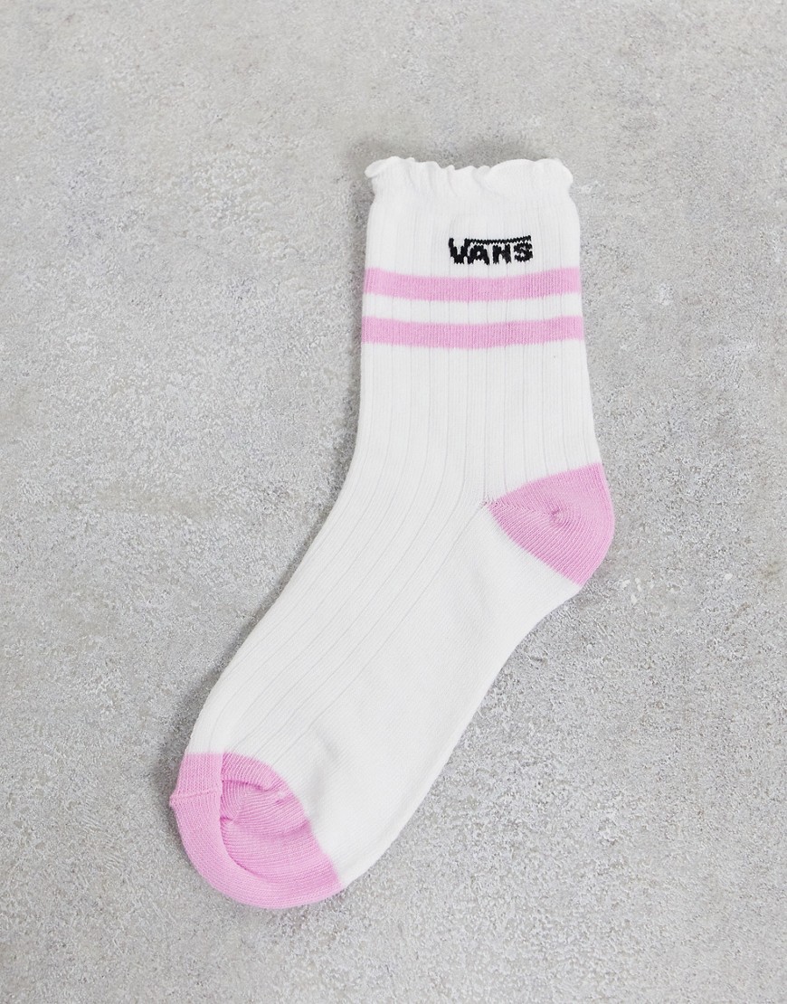 Vans Ruffed Up socks in white/pink-Purple