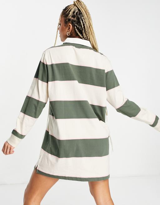 Vans - Rugbee - Robe polo à rayures - Kaki et blanc , 2 de 4