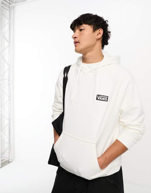 Vans - Ruimvallende hoodie met rechthoekig logo in gebroken wit