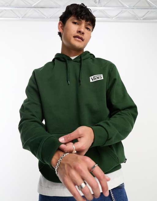 Vans - Ruimvallende hoodie met rechthoekig logo in groen, 2 van 4