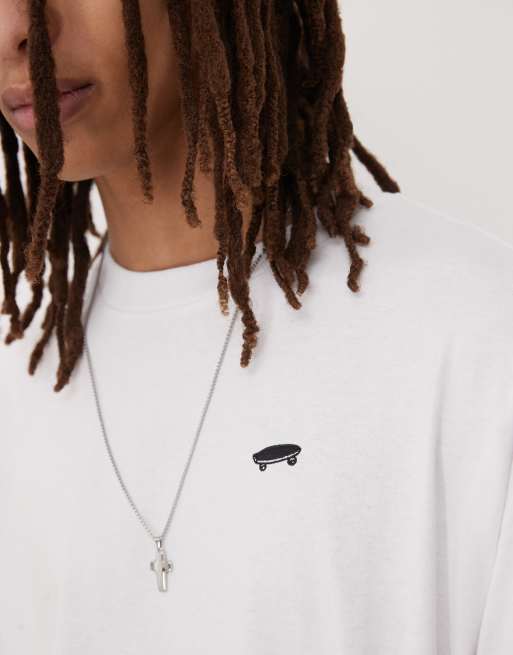 Vans - Salton - T-shirt met oversized pasvorm en skateboardlogo in wit, 2 van 4