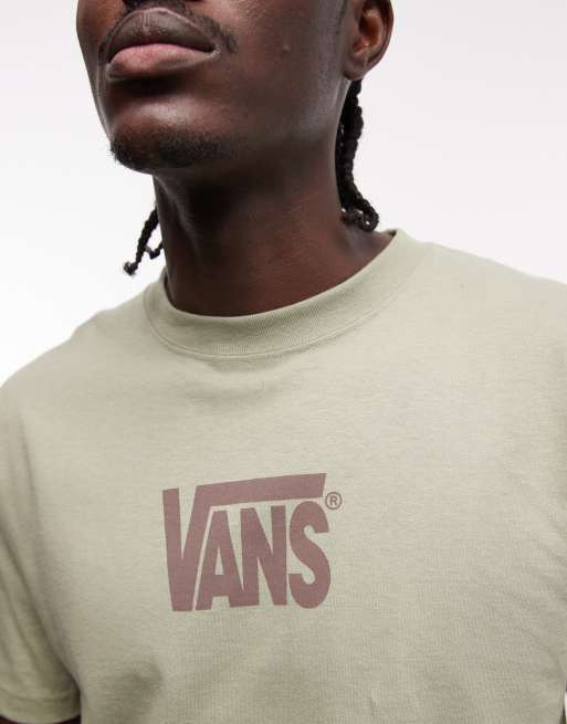 Vans – Salviagrön, stretchig t-shirt med logga, 5 av 5