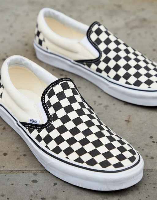 Vans Scarpe di tela senza lacci nere a scacchi