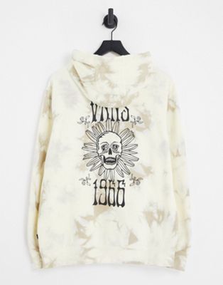 Vans Scattered tie dye back print hoodie in cream