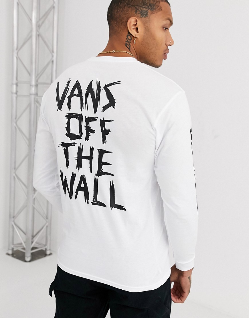 Vans Scratched Vans long sleeved t-shirt in white