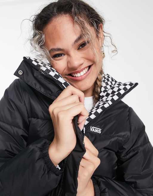 Vans black and white hot sale jacket