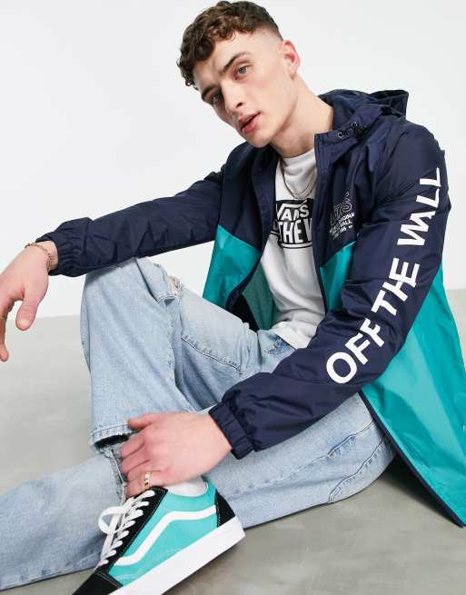 Vans windbreaker mens clearance navy