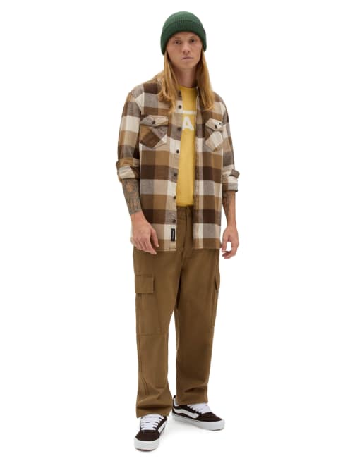 Vans - Service - Pantalon cargo fuselé ample - Marron kangourou