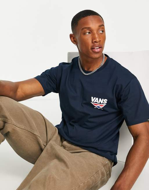 Vans shaper type logo back print t shirt in navy ASOS