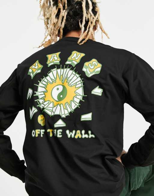 Vans Shattered Balance back print long sleeve t-shirt in black