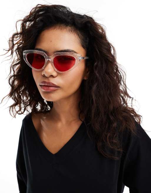 Vans shelby sunglasses in white with pink lense | ASOS