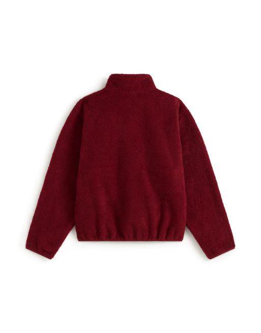 Vans Shepard felpa in pile polar con mezza zip - rosso scuro, 2 di 2