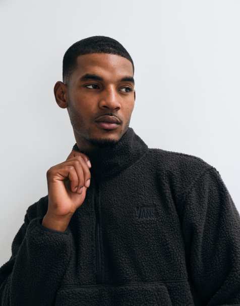 Vans Shepard half-zip polar fleece quarter zip - black in black - view 1