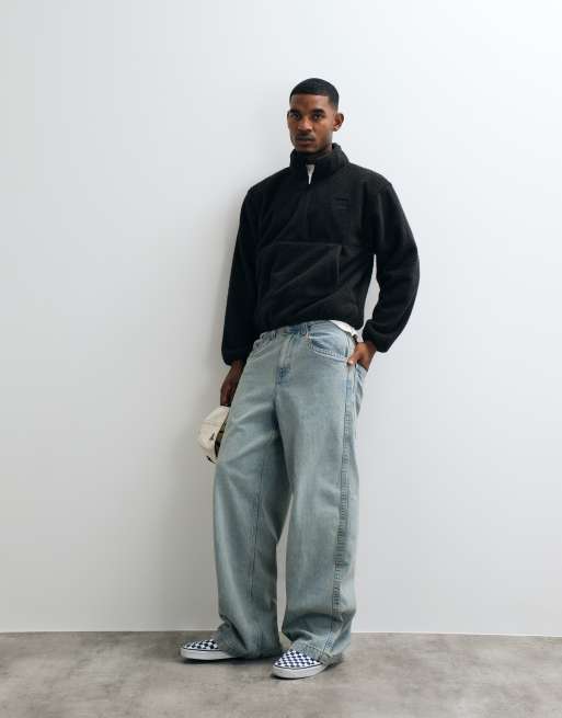 Vans Shepard half-zip polar fleece quarter zip - black in black, 2 of 5