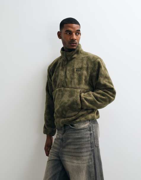 Vans Shepard half-zip polar fleece quarter zip - olive in olive - view 1
